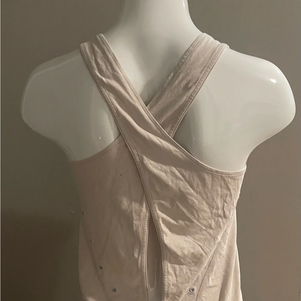 Nike Women's Cream/Blush Tank Top. Size S